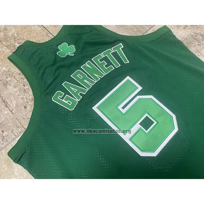 Camiseta Boston Celtics Kevin Garnett NO 5 Mitchell & Ness 2012 Verde